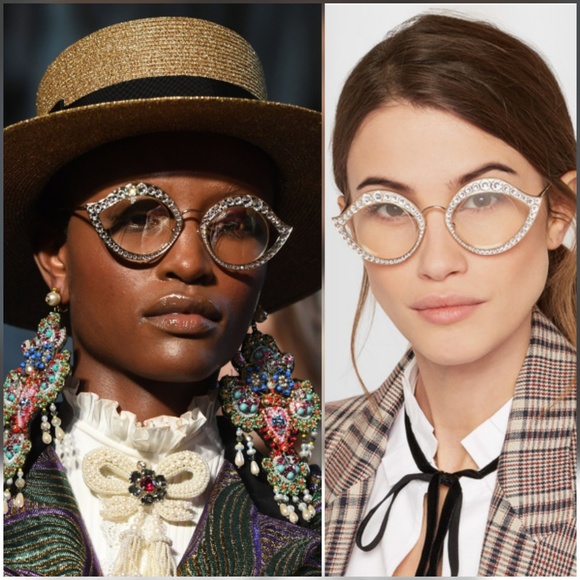 🍒NIB🍒 GUCCI RUNWAY SUNGLASSES SWAROVSKI CRYSTAL - Picture 4 of 8